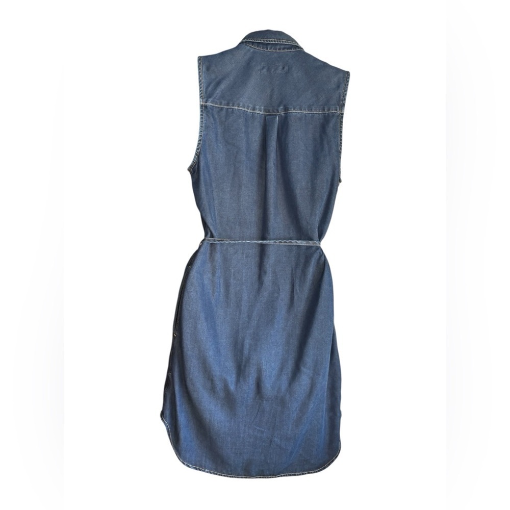 Dittos Doux women’s Dark Blue button down Denim Jean mini dress pockets sz M - Picture 5 of 10